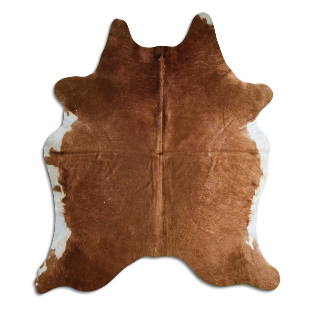 Brown cowhide rug L