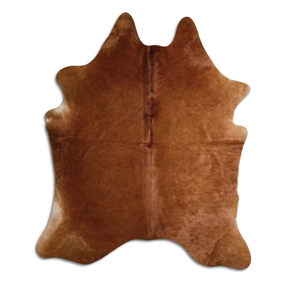 Brown cowhide rug L