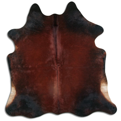Brown cowhide rug L