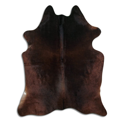 Brown cowhide rug L
