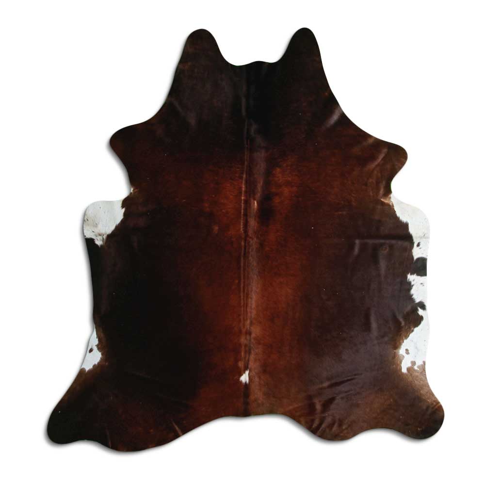 Brown cowhide rug L