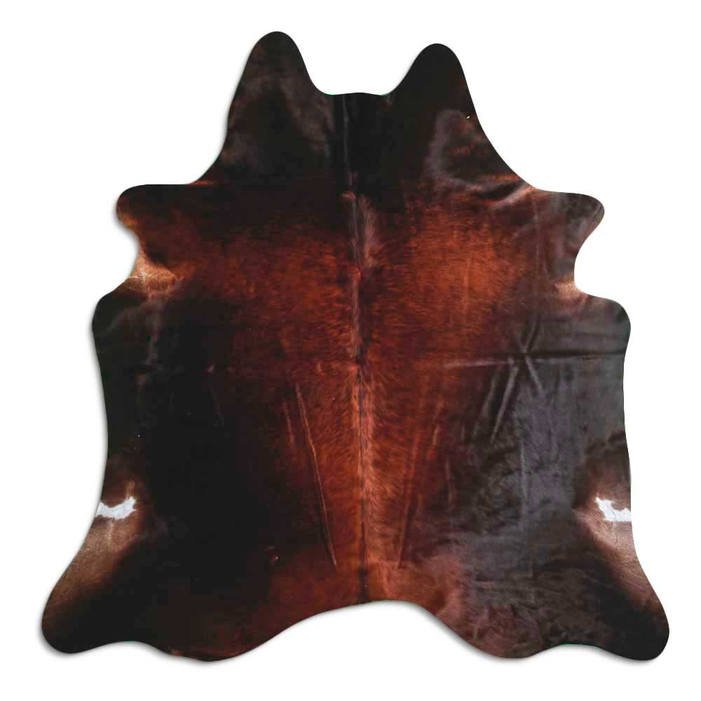 Brown cowhide rug L