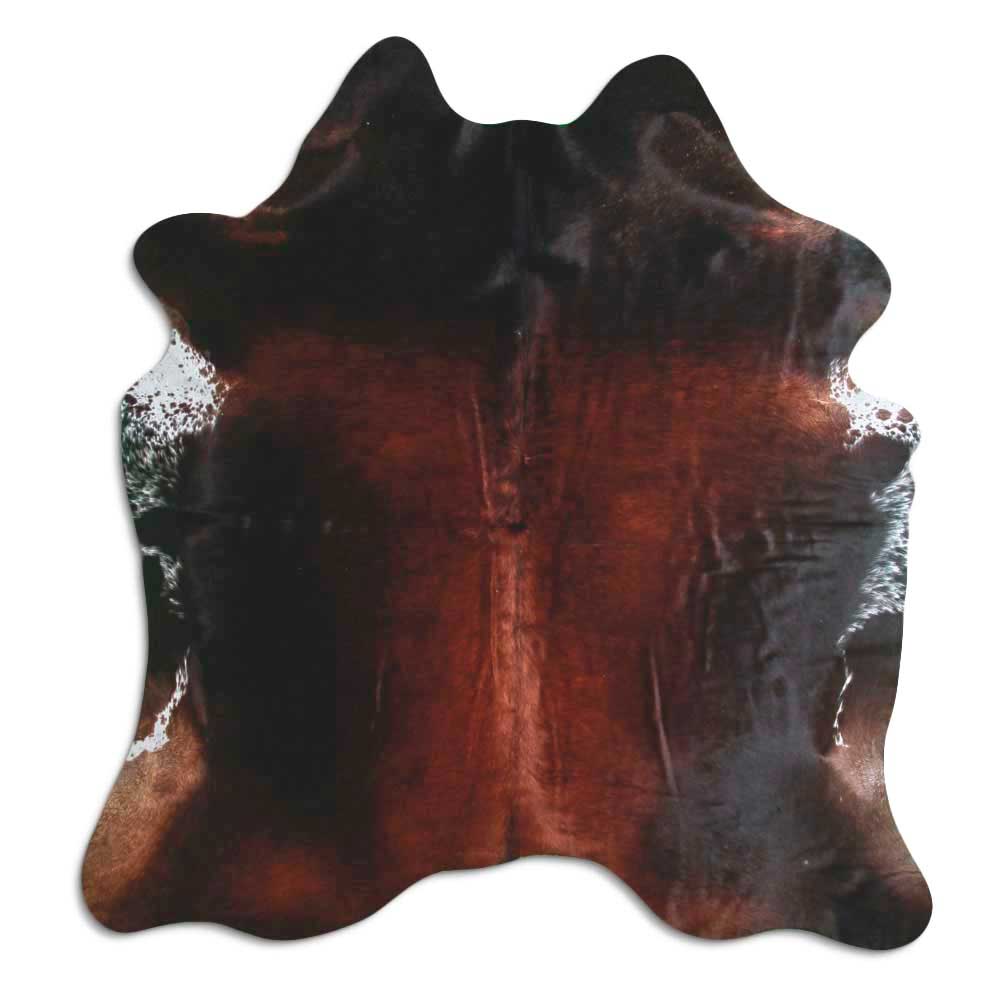 Brown cowhide rug L