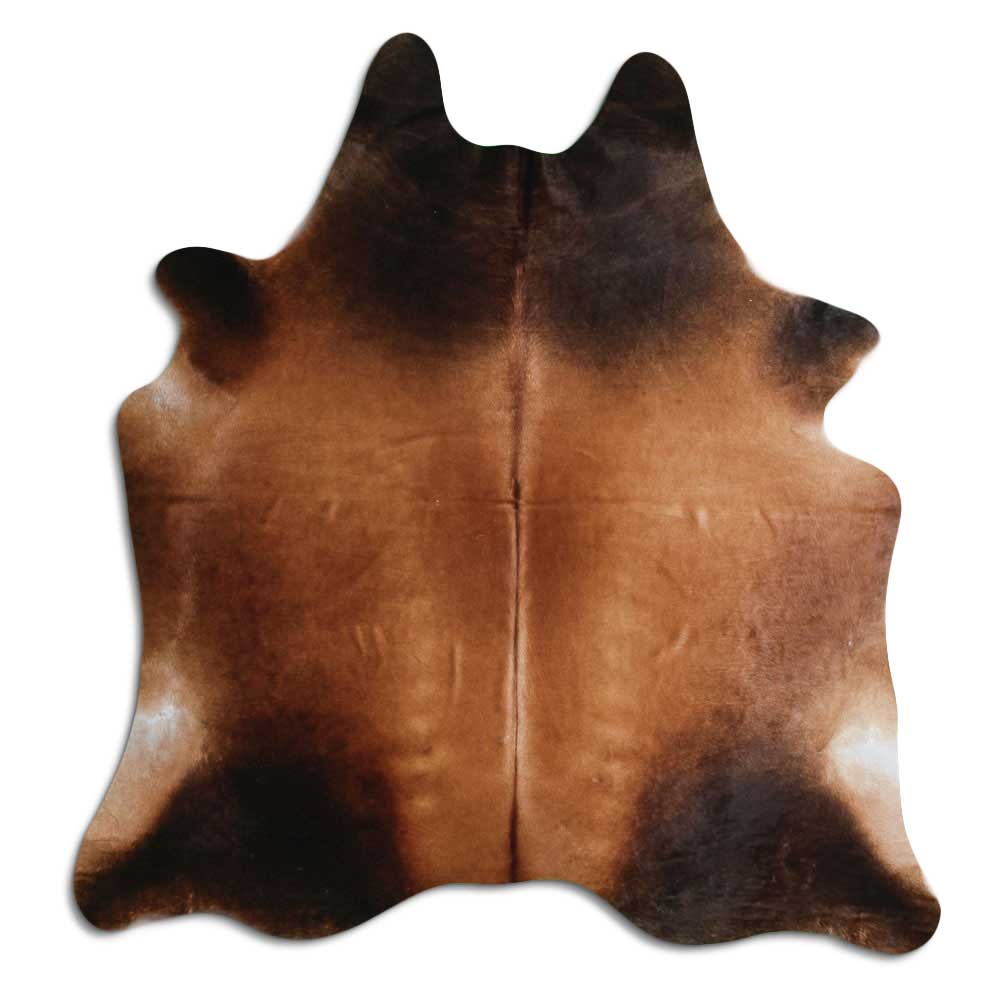Tappeto in pelle di mucca marrone L