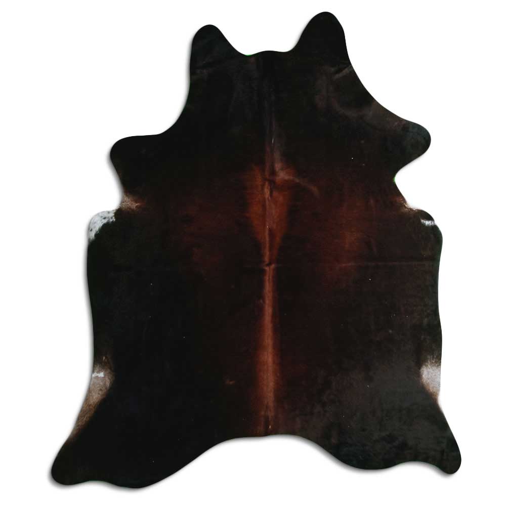 Brown cowhide rug L