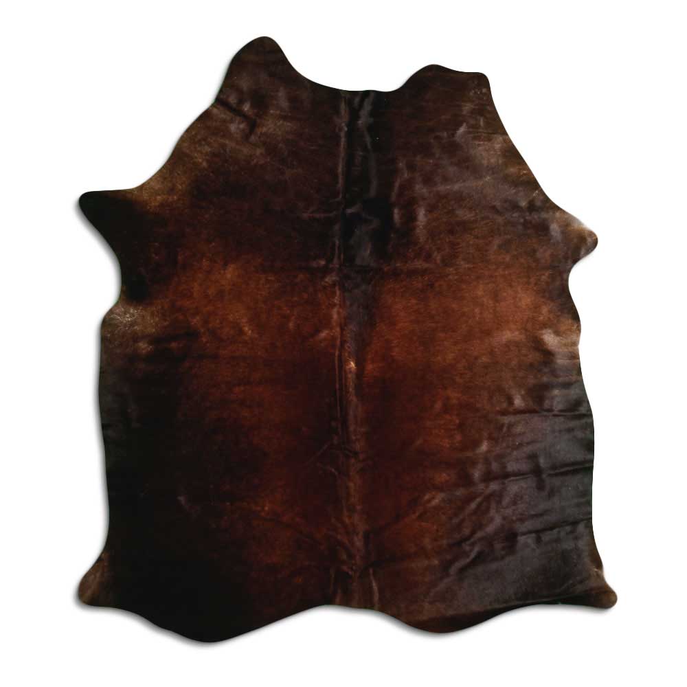 Brown cowhide rug M