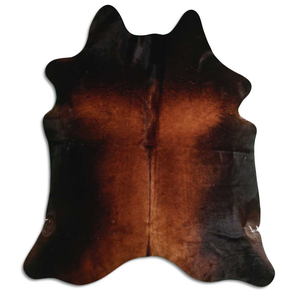 Brown cowhide rug L