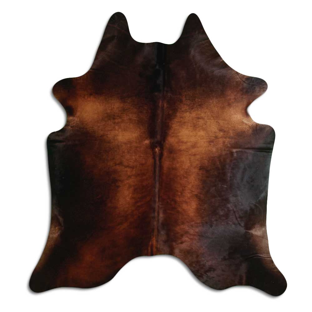 Brown cowhide rug L