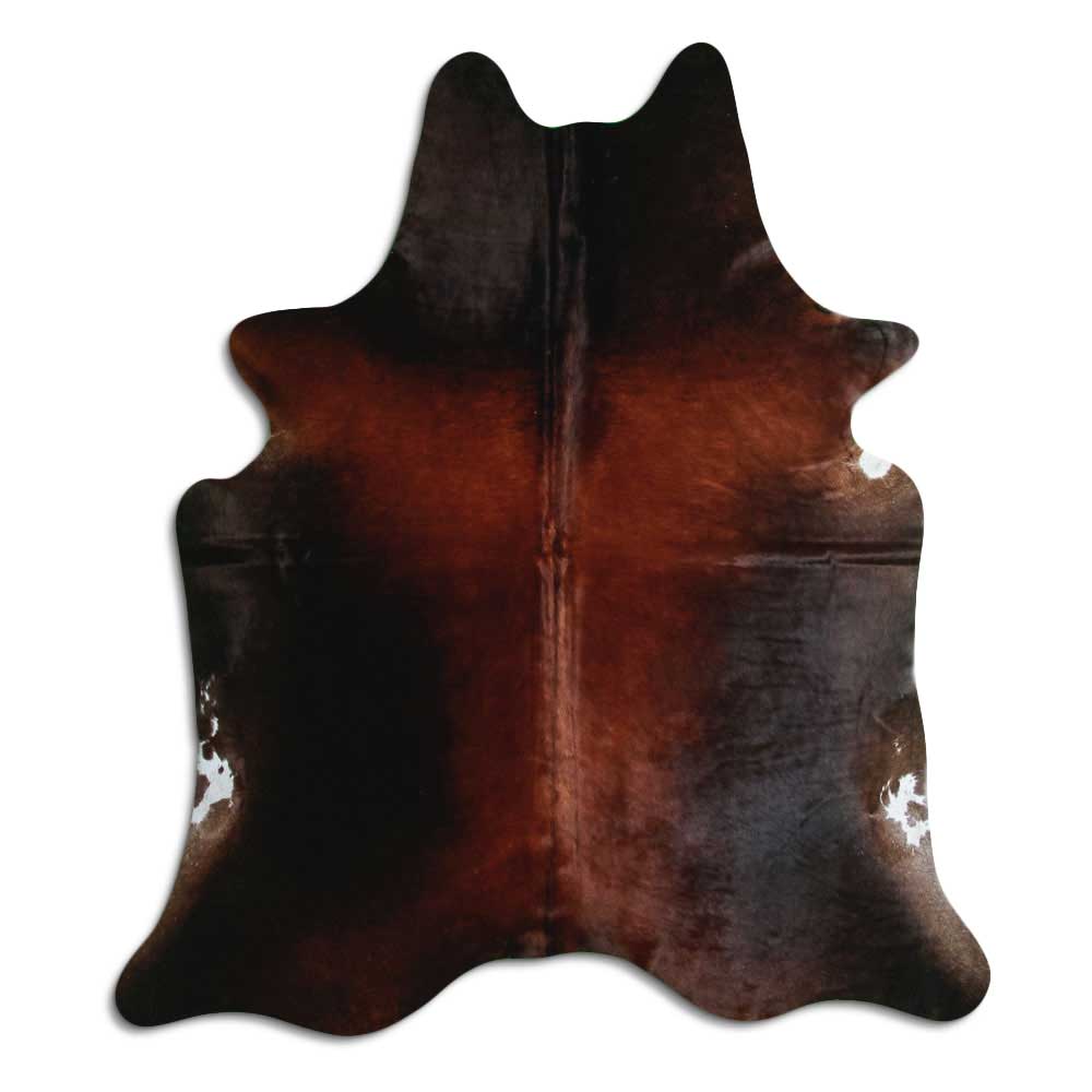 Brown cowhide rug L