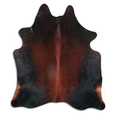 Brown cowhide rug L