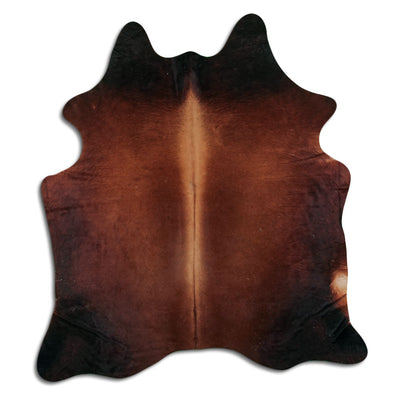 Brown cowhide rug L