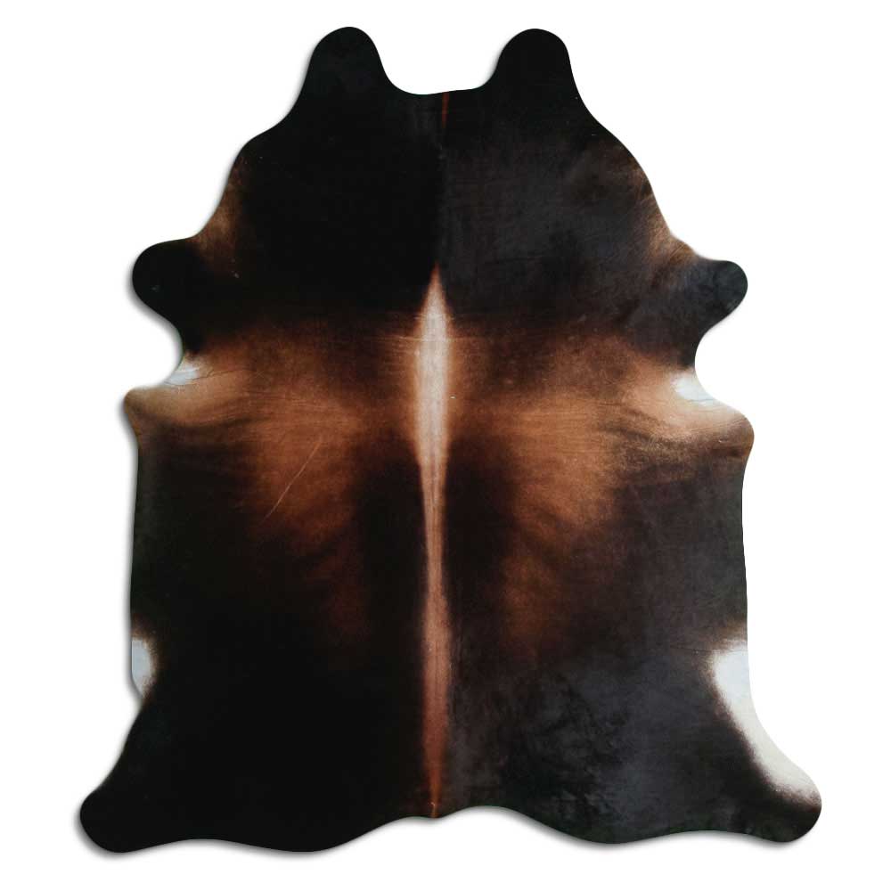 Tappeto in pelle di mucca marrone XL