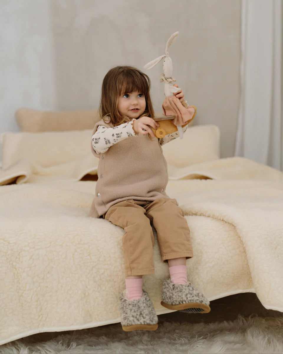 Coperta in lana merino "Marzipan" | monostrato